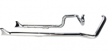 FULL EXHAUST SYSTEM TRUE DUAL FISHTAIL   2,5" x 36" FOR FL TOURING  1987-2011  EU APPROVED